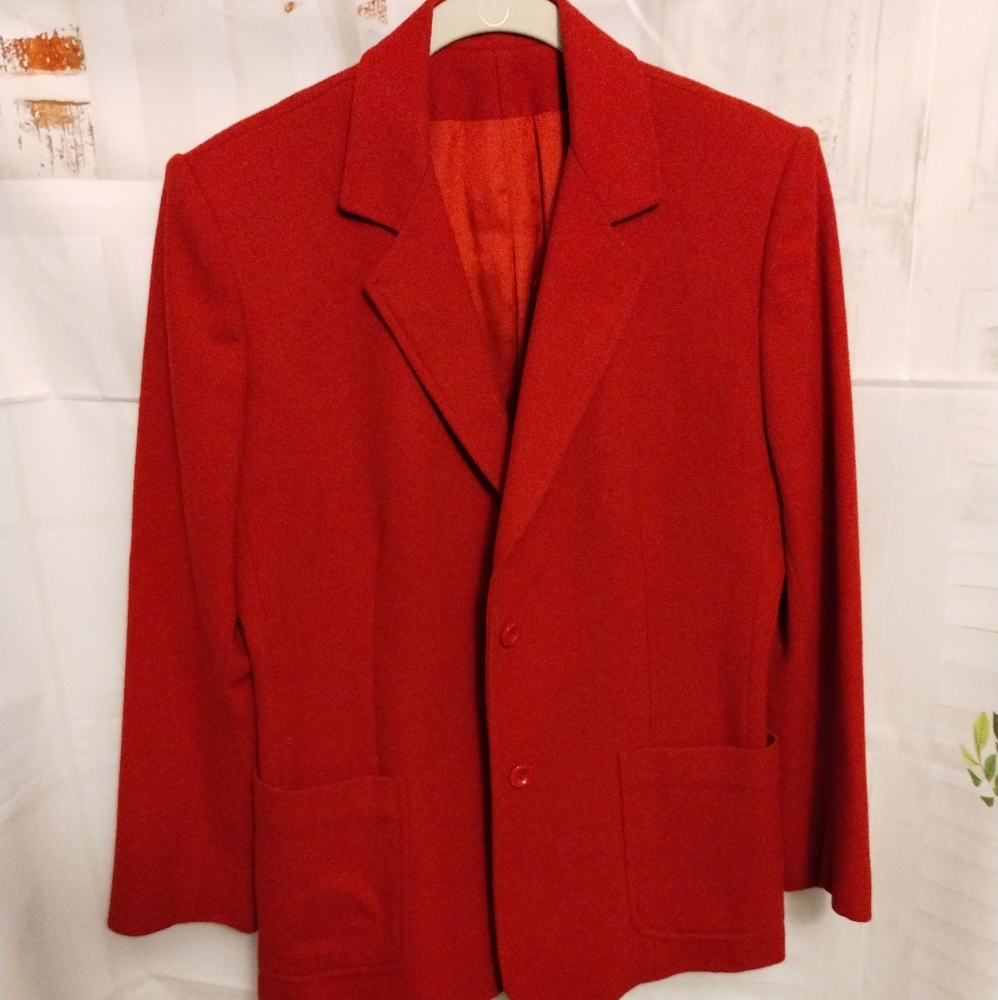Vintage D'rheysel  Red Wool Blazer Santiago